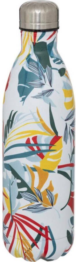 Thermosfles Tropical 1000 ml Veelkleurig Geel Oranje Groen Blauw Rood Eén liter RVS drinkfles waterfles thermosfles Prints Thermosbeker