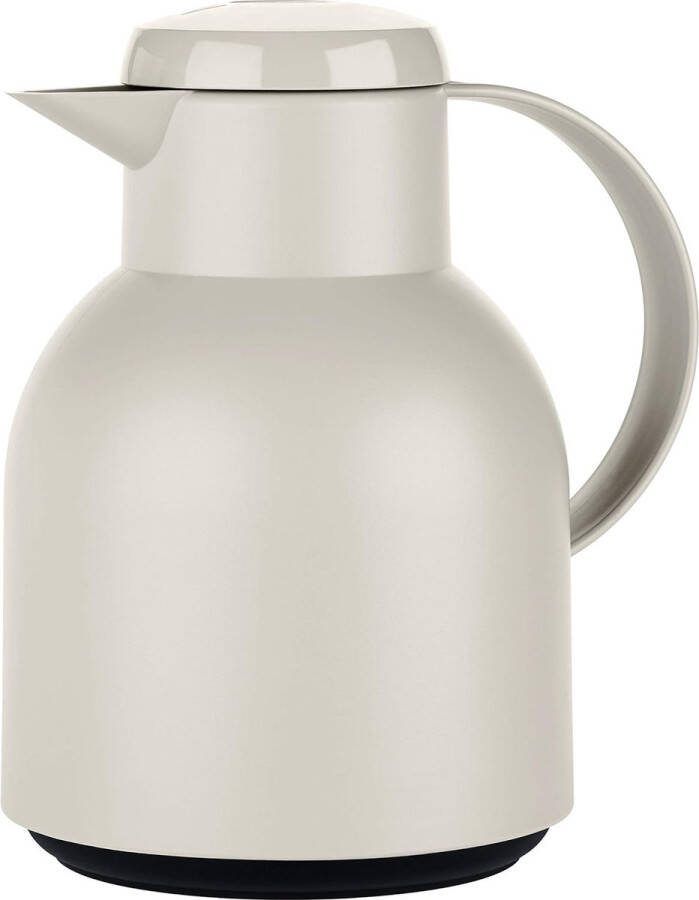 Thermoskan 1 liter Quick Press-sluiting 100% dicht 12 uur warm 24 uur koud poedergrijs