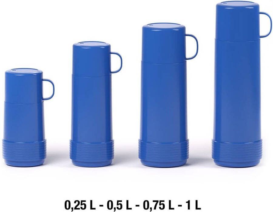 Thermoskan kunststof borosilicaatglas blauw 1 l