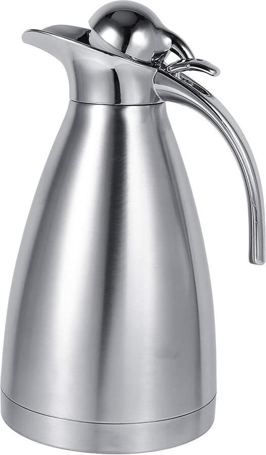 Thermoskan roestvrij staal 1 5 liter thermoskan vacuüm geïsoleerde kan koffietheepot dubbelwandige vacuüm-geïsoleerde thermoskan warmwaterkruik roestvrij staal (#1 5 l zilver)