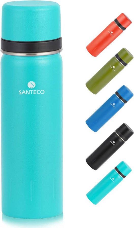 Thermoskan thermosfles roestvrij staal 1 l 500 ml lekvrije thermosfles met drinkbeker voor onderweg thermoskan koffie en thee voor kinderen sport BPA-vrij 24 uur koud en 12 uur warm