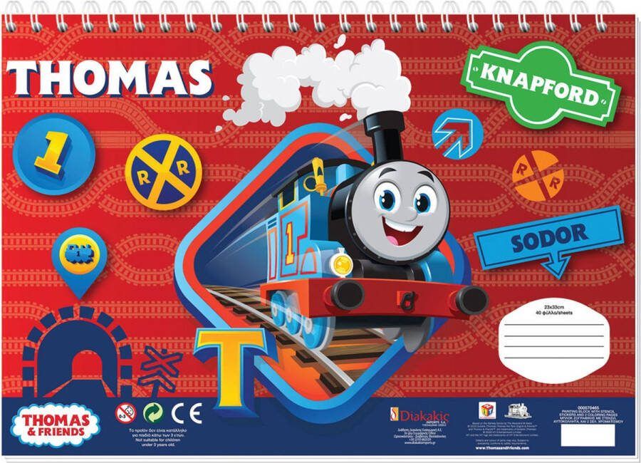 Thomas de Trein Schetsblok met Kleurplaten en Sjabloon