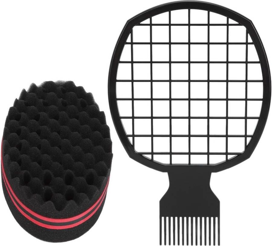 Thuis Salon Professionele Draagbare Afro Hair Twist Comb Sponge Set Krullen Kam Styling Tool