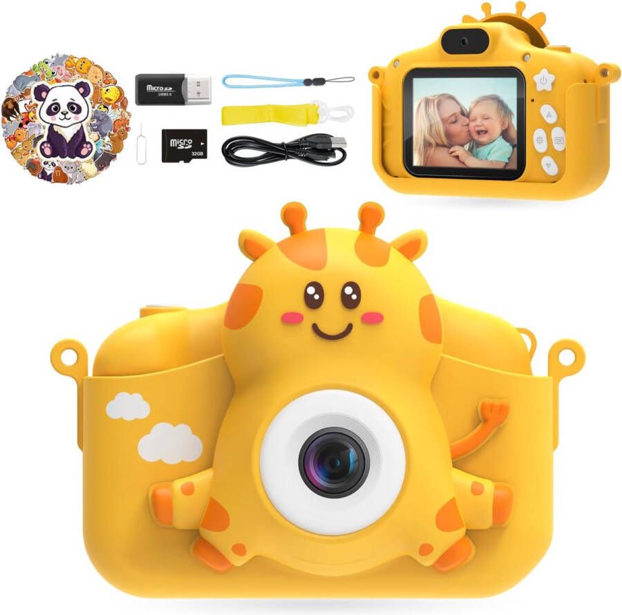 TIATUA Kindercamera voor meisjes en jongens 1080P digitale camera voor kinderen met 32 GB SD-kaart en selfie-modus peutercamera en videocamera kerst- en verjaardagscadeaus speelgoed voor kinderen