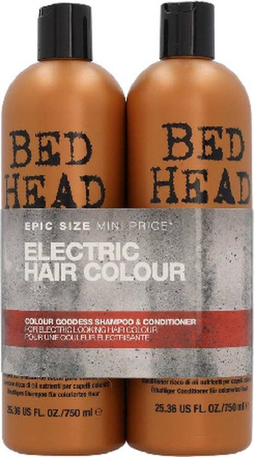 TIGI -Bed Head Colour Goddess Tween Set Shampoo 750ml Conditioner 750ml For Electric Looking Hair Colour