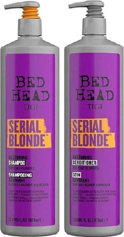 Tigi Serial Blonde Restoring shampoo & conditioner voordeelverpakking 2 x 400ml