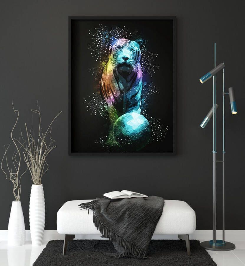 TIJGER ABSTRACT KLEUR WANDDECORATIE POSTER- 60x490cm