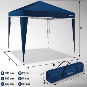 Tillvex Partytent 3 x 3 meter pop up tent blauw