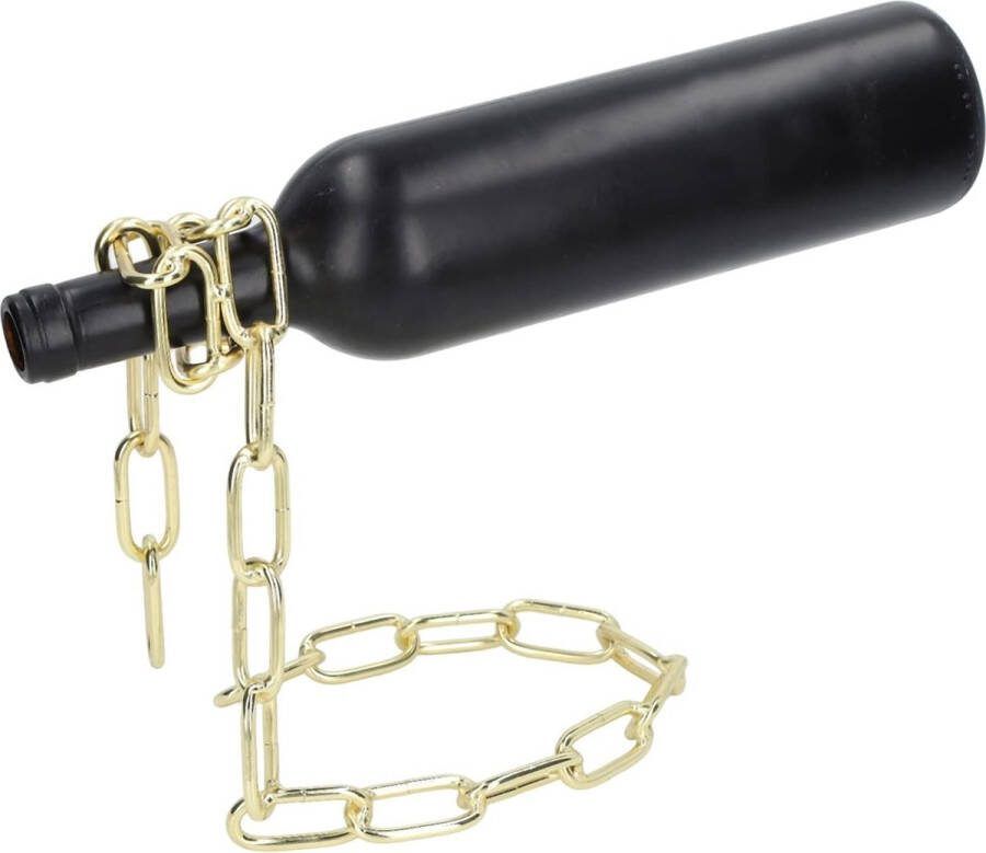 Timé Flessenrek Flessendrager Flessenhouder Zwevende Flessenhouder Stalen Gouden Ketting