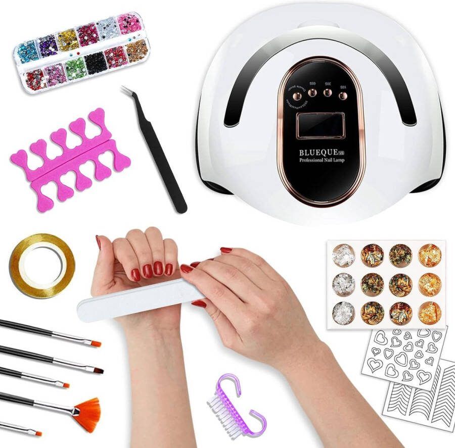 Timé Nagellamp UV Lamp voor Nagels Gellak Polygel Krachtige UV Lamp Nageldroger