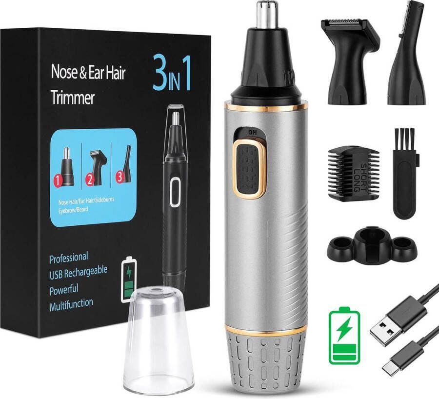 Timé Neushaartrimmer Heren Oortrimmer Oplaadbaar