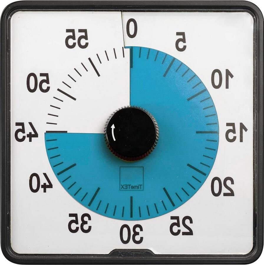 Timer Countdown Blauw Nauwkeurige Timer met Praktische Functies Grote Timer op Batterijen (20 x 20 cm) time timer