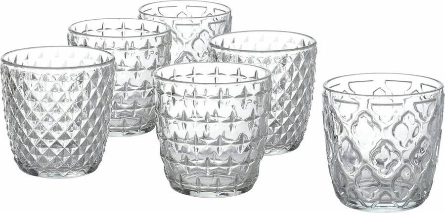 Tivoli Diversity transparant set van 6 glazen waterglazen 325 ml