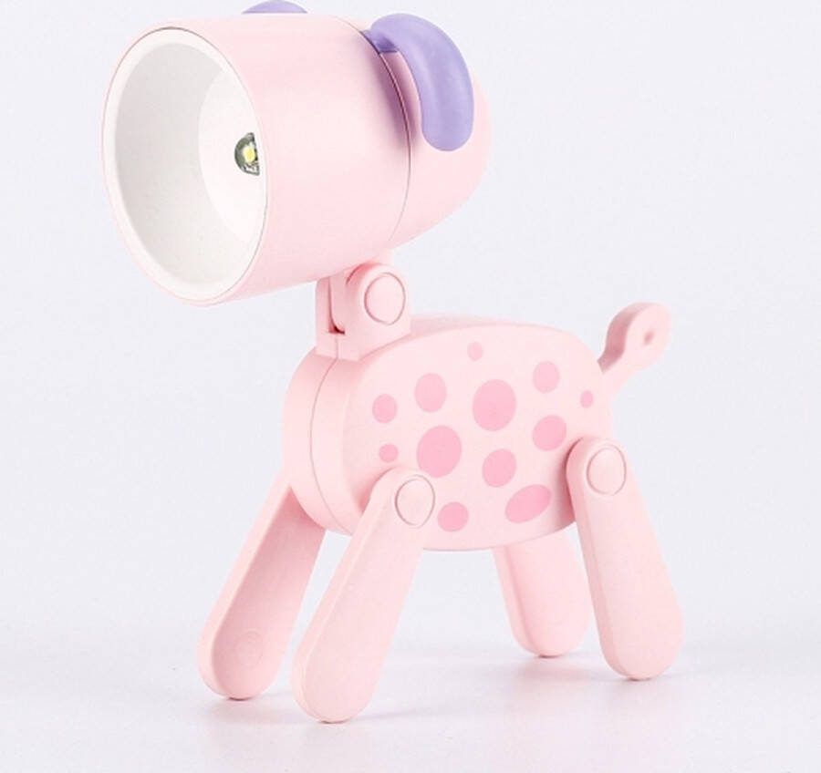 TL-23 LED Mini Opvouwbare Cartoon Bureaulamp Thuis Huisdier Vorm Decoratie Tafellamp Spec: Dalmatiërs (roze)