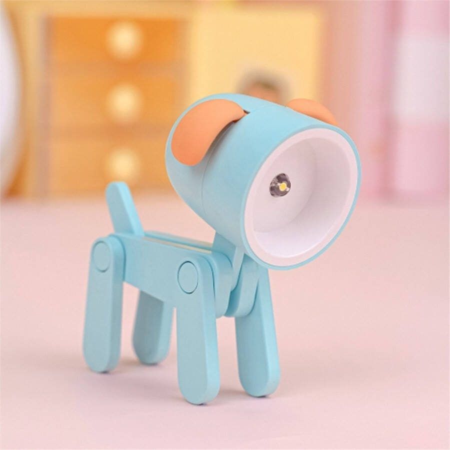 TL-23 LED Mini Opvouwbare Cartoon Bureaulamp Thuis Huisdier Vorm Decoratie Tafellamp Spec: Hond (Blauw)