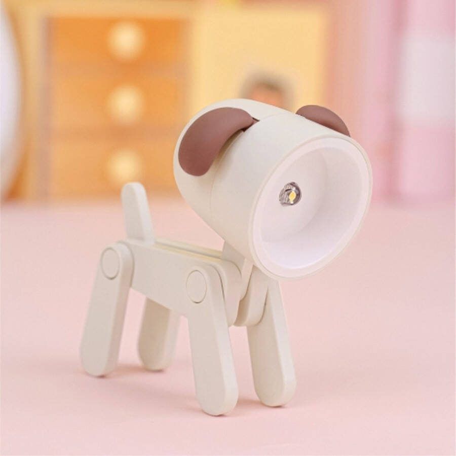 TL-23 LED Mini Opvouwbare Cartoon Bureaulamp Thuis Huisdier Vorm Decoratie Tafellamp Spec: Hond (Beige)
