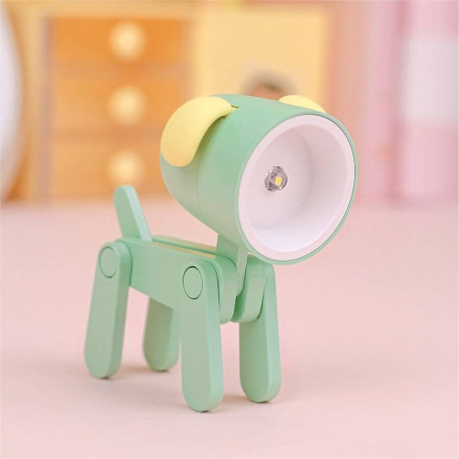 TL-23 LED Mini Opvouwbare Cartoon Bureaulamp Thuis Huisdier Vorm Decoratie Tafellamp Spec: Hond (Groen)
