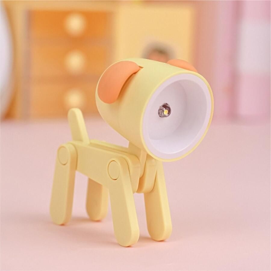 TL-23 LED Mini Opvouwbare Cartoon Bureaulamp Thuis Huisdier Vorm Decoratie Tafellamp Spec: Hond (Geel)