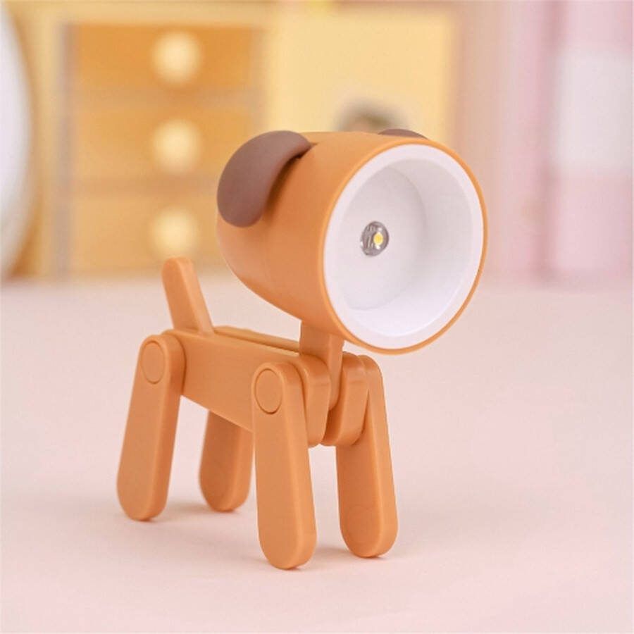TL-23 LED Mini Opvouwbare Cartoon Bureaulamp Thuis Huisdier Vorm Decoratie Tafellamp Spec: Hond (Oranje)