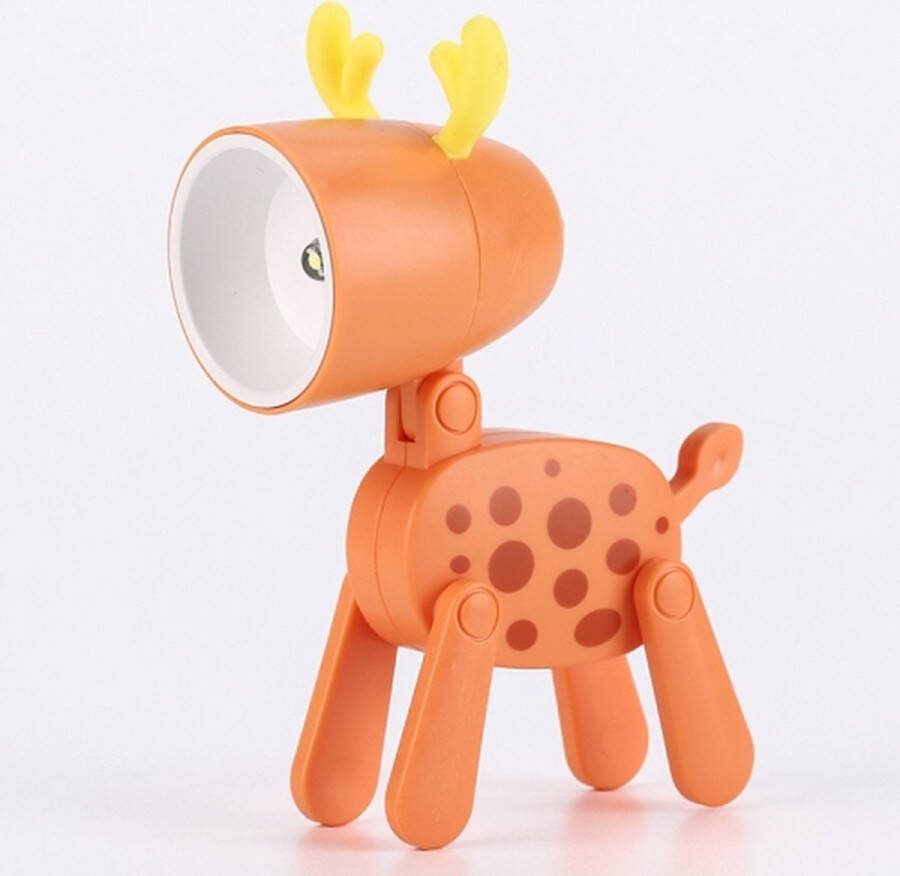 TL-23 LED Mini Opvouwbare Cartoon Bureaulamp Thuis Huisdier Vorm Decoratie Tafellamp Spec: Spotted Deer (Oranje)