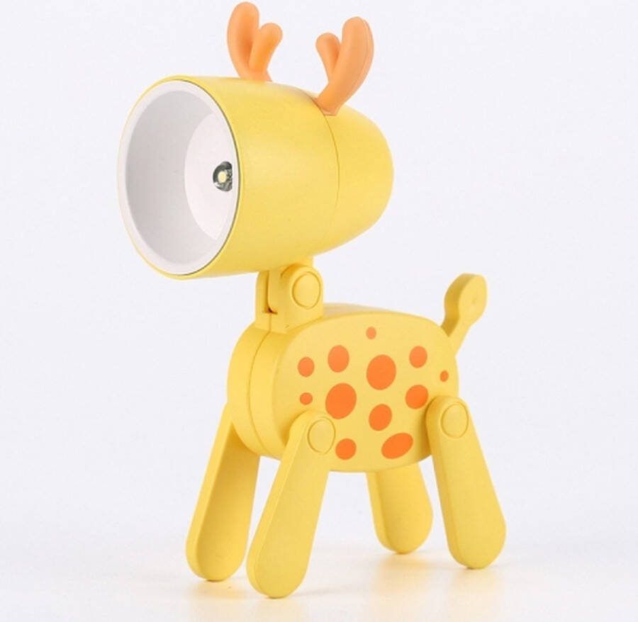 TL-23 LED Mini Opvouwbare Cartoon Bureaulamp Thuis Huisdier Vorm Decoratie Tafellamp Spec: Spotted Deer (Geel)
