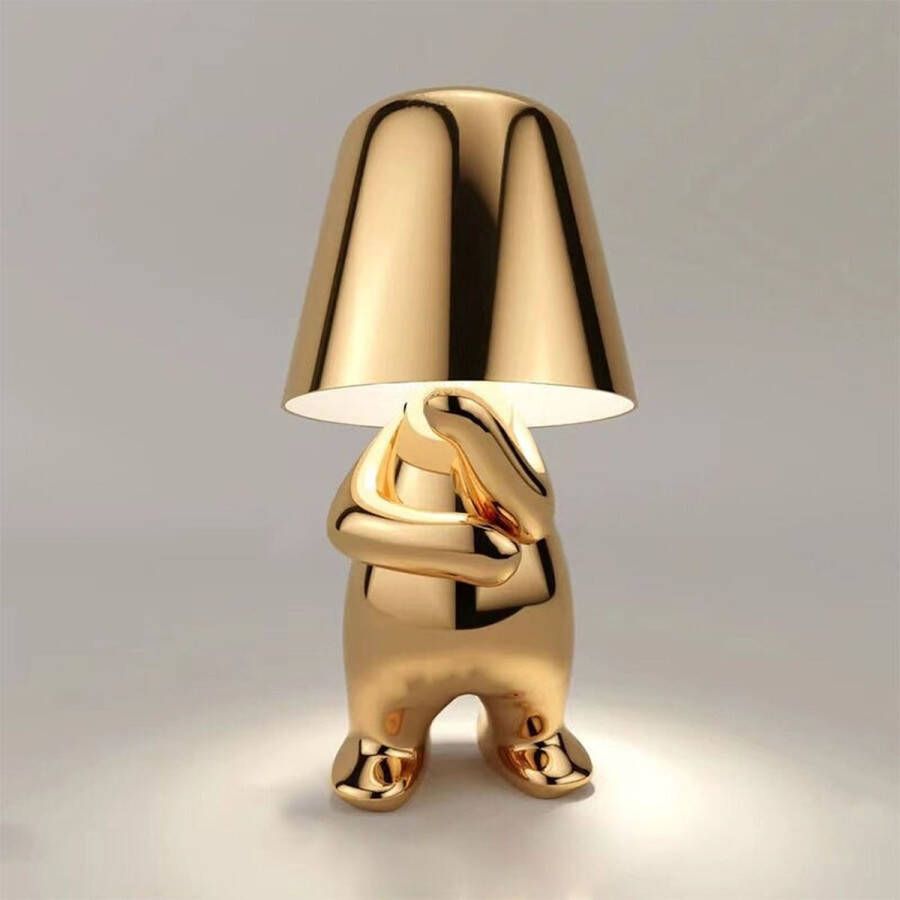 Toby Brother 03 Bureaulamp led dimbaar industrieel goud – lampje woonkamer oplaadbare tafellamp slaapkamer nachtlampje volwassenen – Touch