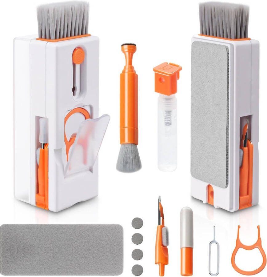 Toetsenbordreinigingsset 11 in 1 laptop-hoofdtelefoonreinigingsset multifunctionele toetsenbordreiniger met borstel voor tablet mobiele telefoon computer scherm