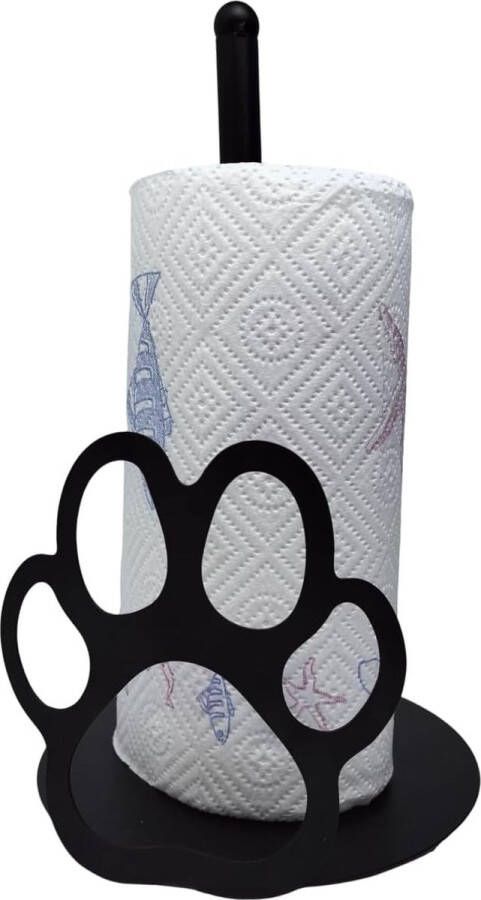 Toiletpapierhouder vrijstaand lange toiletrolhouder wc-houder wc-rolhouder toiletrolhouder voor keuken en badkamer zwart (schattig pootdesign)