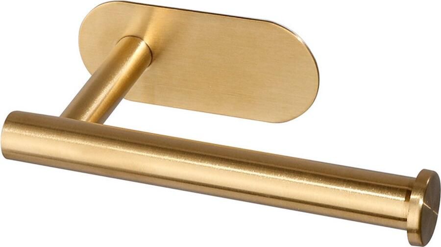 Toiletrolhouder wandgemonteerde toiletrolhouder 304 roestvrijstalen toiletrolhouder zonder boren 3M zelfklevende toiletrolhouder één maat geborsteld messing