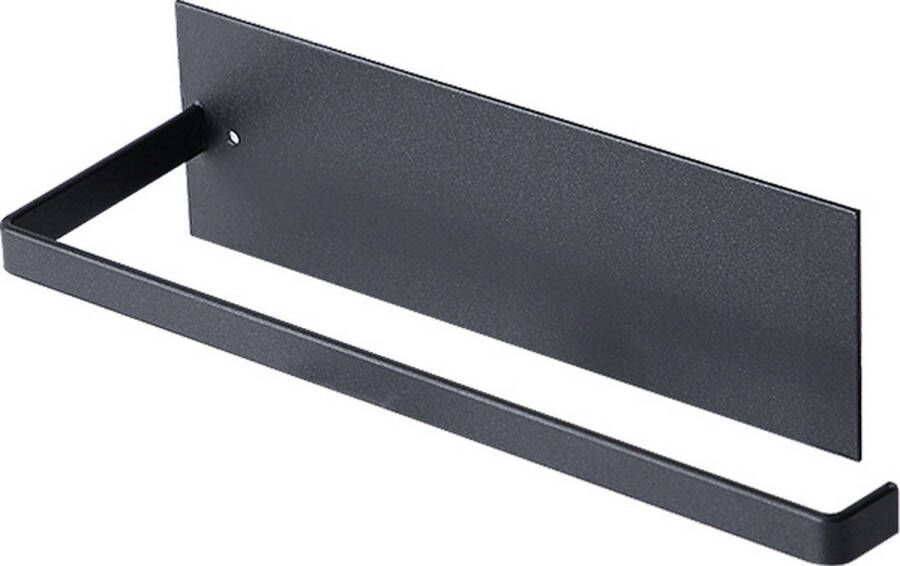 Toiletrolhouder WC Rolhouder Zwart zonder Boren 26*7.5 cm koolstofstaal Zelfklevend Wand Montage Modern Zwarte Toiletrolhouder voor Badkamer en Keuken