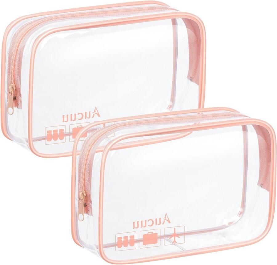 Toilettas transparant 3 stuks pvc waterdichte voor handbagage geschikt douane reistas ritssluiting cosmetica make-up dames heren kinderen vakantie HTML content nodig reisflesjes handbagage