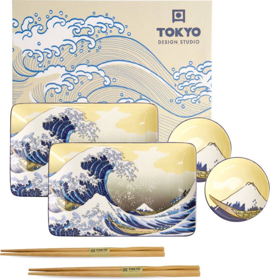 Tokyo Design Studio Kawaii Hokusai Sushi Set 6-delig 2 Persoons