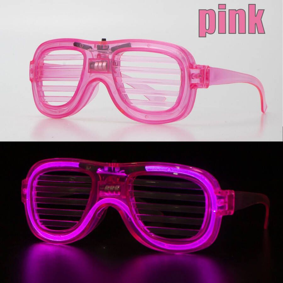 T.O.M.-Lichtgevende Bril -Barbie- Led bril Partybril- Foute bril- Disco bril Roze Barbie Bril met LED verlichting Bril met Licht Feestbril Party Bril- Festival bril led- Carnaval bril