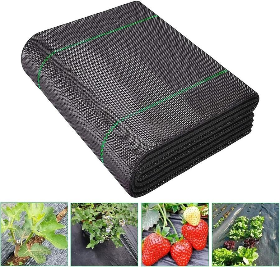 Tom51888 Onkruidmembraan 2mx5m Heavy Duty Onkruidbestrijding Barrier Stof Landschap Grondbedekking Onkruidbestrijding Stof voor Patio's Tuin Bloembedden Landscaping