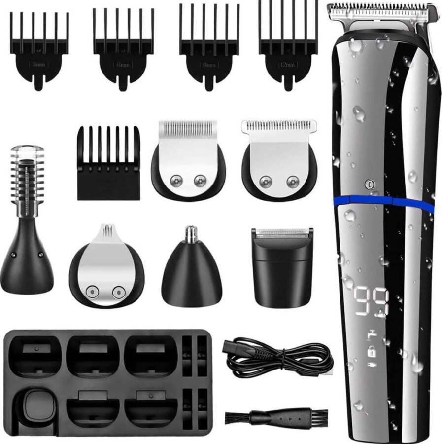Tondeuse 6 in 1 Baardtrimmer tondeuse mannen tondeuse mannen hoofdhaar baardtrimmer mannen Led Display Waterdicht