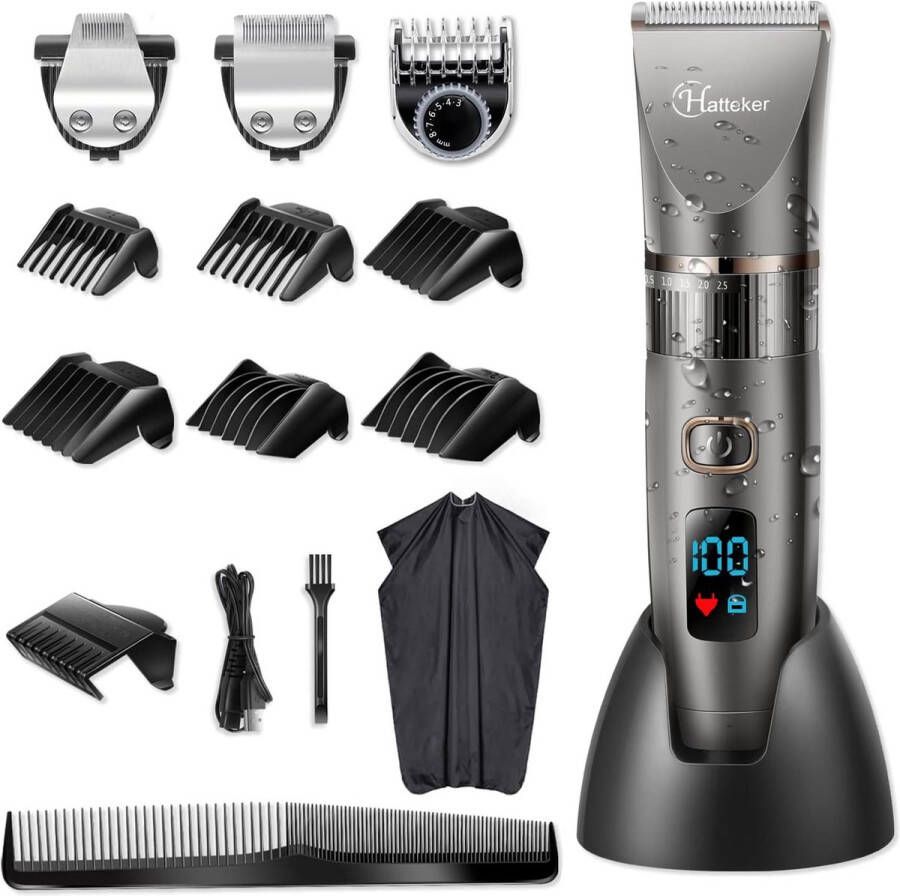 Tondeuse Baardtrimmer Scheerapparaat Waterdicht Met Accessoires LCD Display