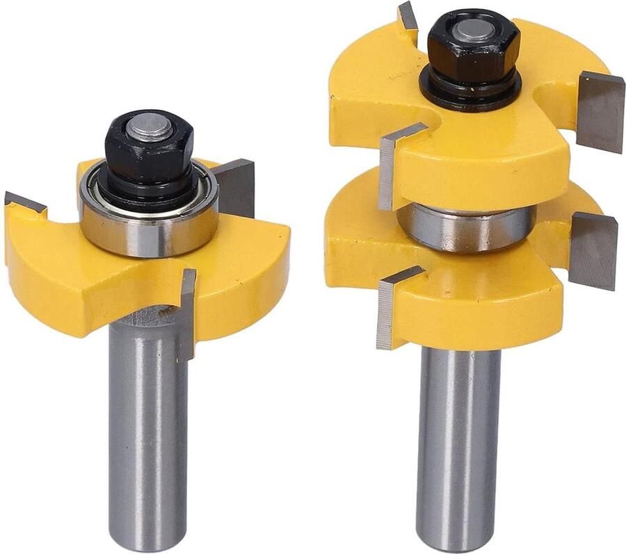 Tong Groef Router Bit Houtbewerking Frees Tool T Vorm 3 Tanden 2 Lager 1 2 Shank Anti Backlash Ontwerp Houtbewerking Industrie