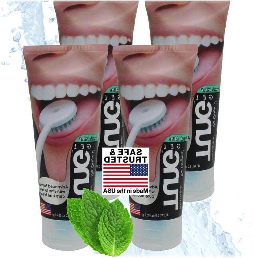 Tongschraper voor Verse Munt Natuurlijke Tung Gel Tongreiniger voor slechte adem BPA-vrij Made in America (4 stuks) Tongschraper