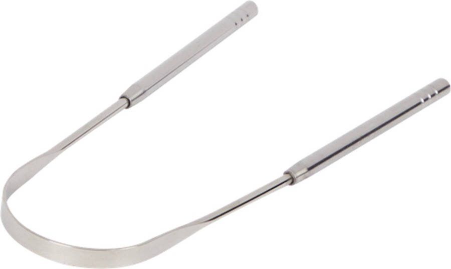 Tongschraper Zilver RVS Set van 2 Slechte adem Tongreiniger Anti Bacterieel Mondverzorging Tong Schraper Tongue Scraper