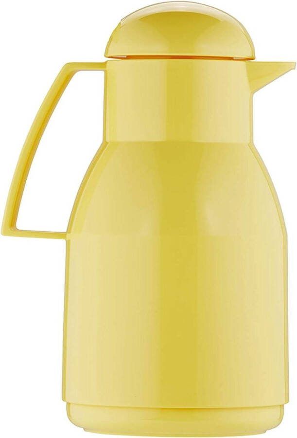 Top kunststof thermoskan geel 1 liter voor warme dranken