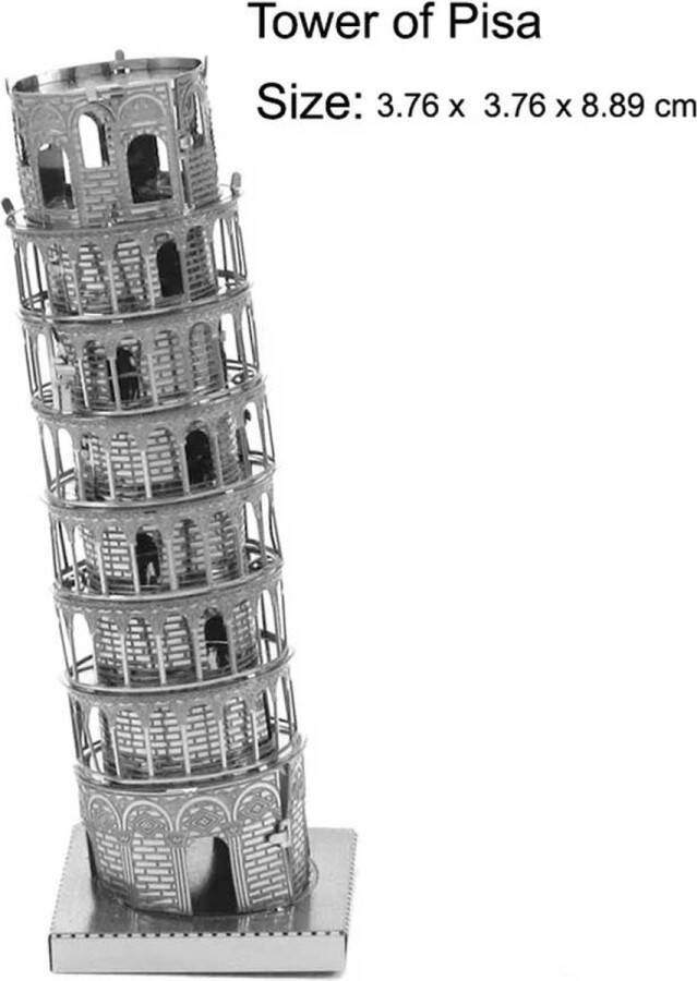 Toren van Pisa 3D Metalen Miniatuur Bouwpakket Schaalmodel Puzzel