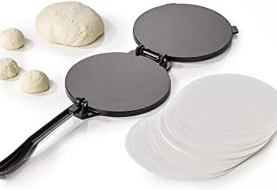 Tortilla Pers Tortilla Press Inclusief 100 vellen papier diameter 20 cm