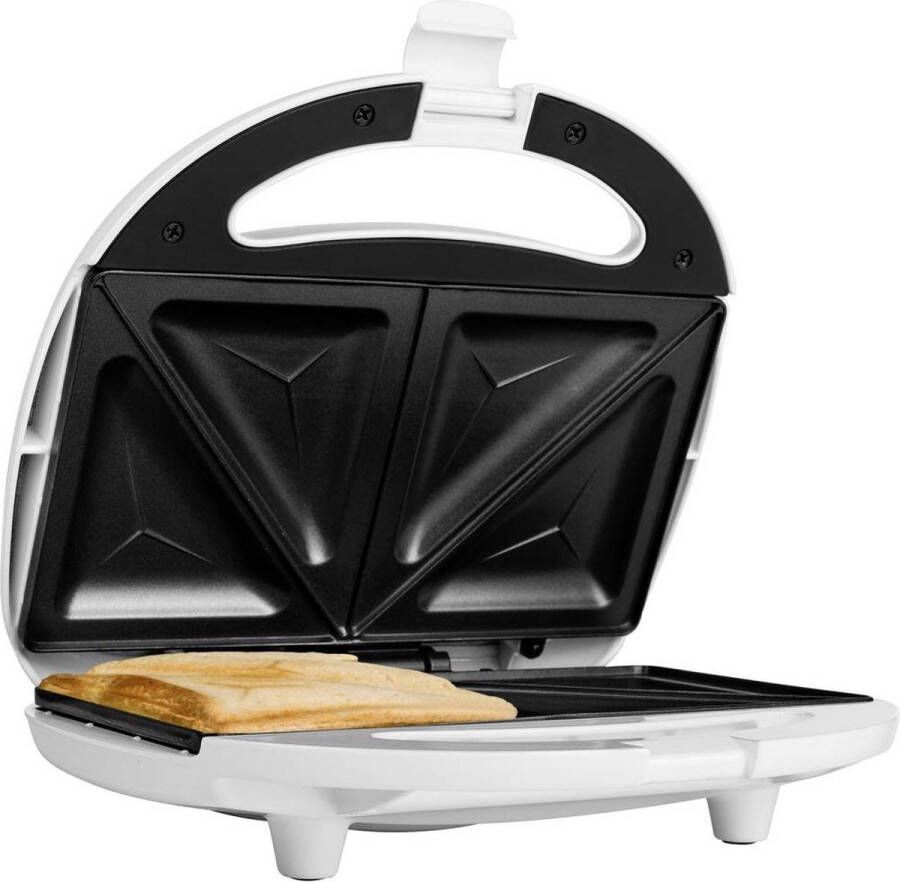 Tosti apparaat-Tosti-ijzer Geschikt voor 2 tosti s Antiaanbaklaag -Wit- Tostiapparaat tostijzer- tostigrill- tosti grill- contactgrill- contact grill