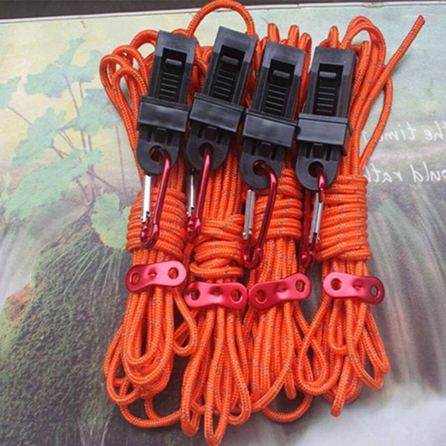 Touwaccessoireset 5 mm Reflecterende Paracord Touwspanner Karabijnhaken Drukknoop