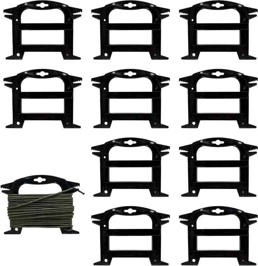 Touwwinder Paracord 550 Organizer en Koord Keeper Vislijn Kabelbobbins Zwarte Touworganizer (10 stuks)