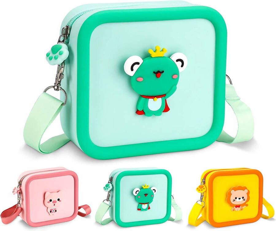 TOYOGO Kindercameratas kindertas draagbare tas voor kinderen digitale kindercamera geschikt voor meisjes en jongens vanaf 3 4 5 6 7 + jaar oud (groen)
