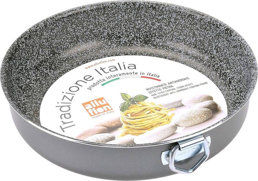 Tradition Italië taartvorm aluminium zwart 20 cm