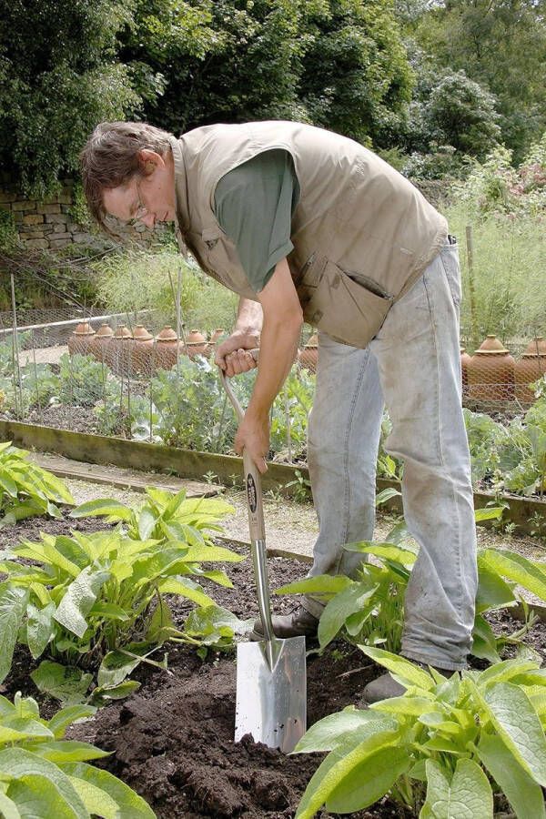 Traditionele roestvrijstalen spade 4454BS tuinschep met ergonomisch handvat