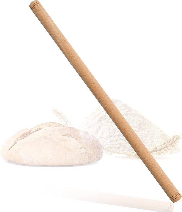 Traditionele Turkse deegroller van beukenhout handgemaakt oclava 60 x 25 cm