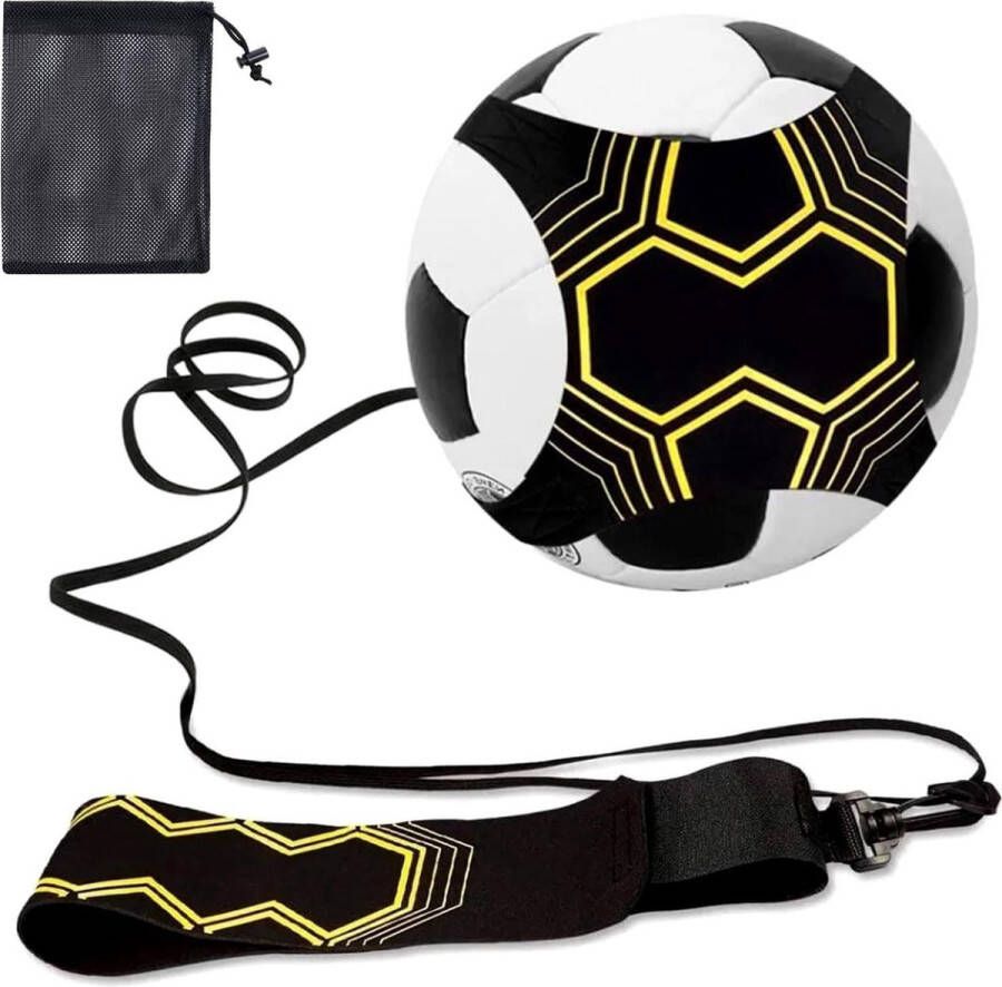 Trainingshulp met flexibele verstelriem voor kinderen en volwassenen oefenuitrusting voor voetbaltrainer solo geschikt voor 3-5 ballen Voetalbal trainingsmateriaal